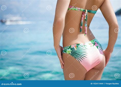 Parte Posterior Atractiva De La Mujer En Bikini Foto De Archivo Imagen De Modelo Belleza