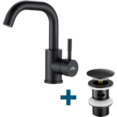 Auralum Grifo de baño Mezclador de lavabo giratorio 360 con desagüe