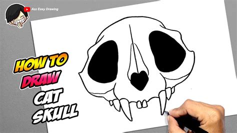 How to draw Cat Skull - YouTube