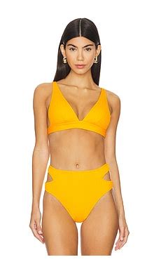 Vitamin A Lyra Triangle Bikini Top In Sunflower REVOLVE