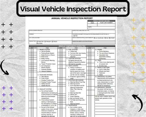 Visual Vehicle Inspection Report Vehicle Inspection Worksheet Vehicle