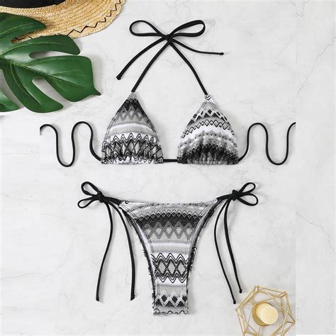 UPPADA Women S Floral Printed Bathing Suit Halter Summer Swimsuit Bikinis Set String Bikini Set