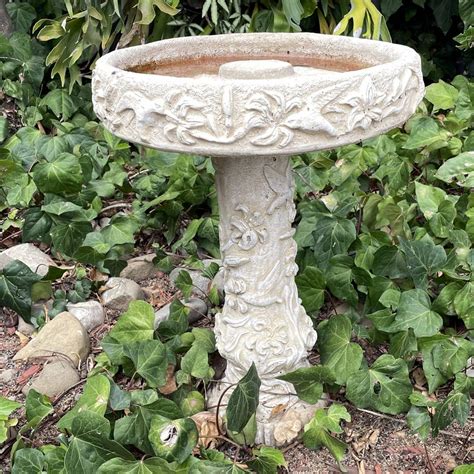 lot  beautiful cement bird bath slocal estate auctions network