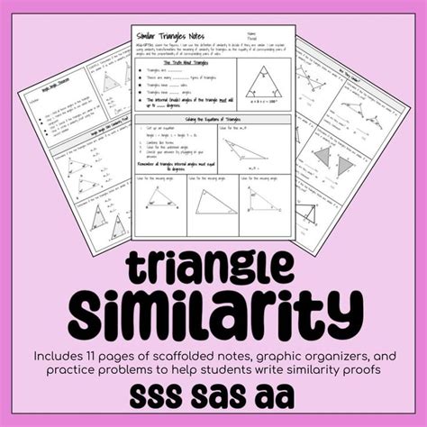 Triangle Similarity Worksheet With Text