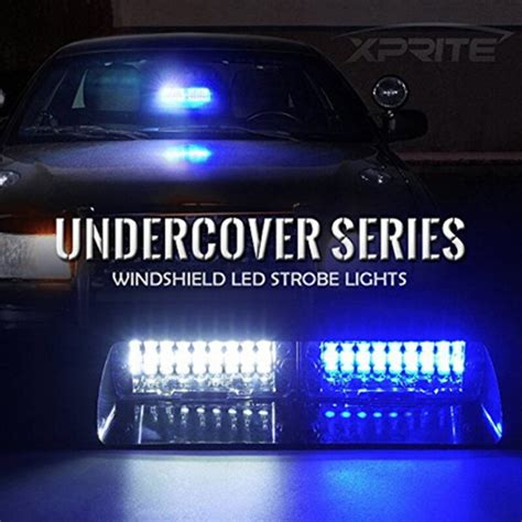 Police Lights Car LED Strobe Light Red/Blue Amber/White Signal Lamps ...