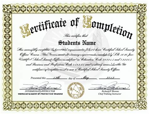 SB 1626 Campus Security Certificate - Security Guards Companies