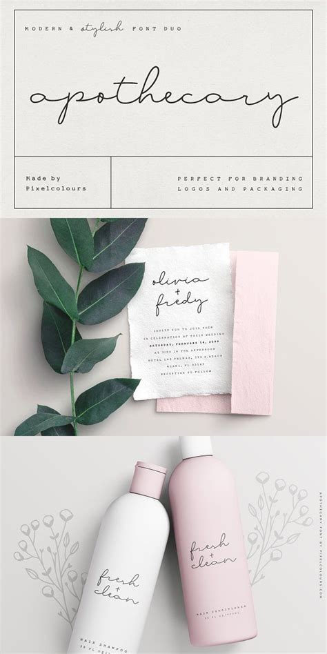 Apothecary Script Font Duo Feminine Fonts Stylish Fonts Beautiful Logos