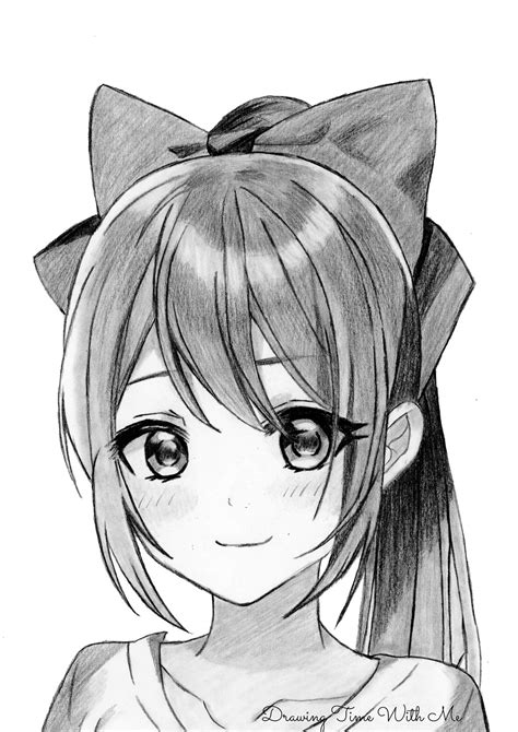 Drawing Anime Cute Girl Using Only One Pencil Anime Art Amino