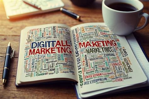Premium Photo Digital Marketing Text And Icons Composite Image