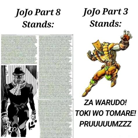 Jojo Part Stands Jojo Part Stands Za Warudo Toki Wo Tomare