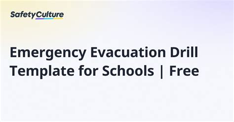 emergency evacuation drill template  schools   template