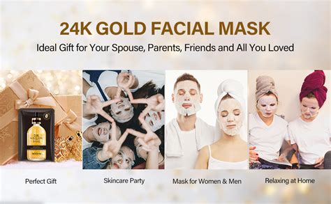 24k Gold Face Sheet Mask Skincare Hydrating Sheet Masks For Face Soothing Facial Mask For All