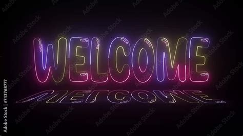Glowing 3d Welcome Text Background Animation On The Black Background