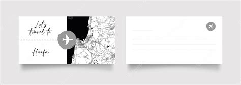 Premium Vector | Travel coupon to asia israel haifa postcard vector