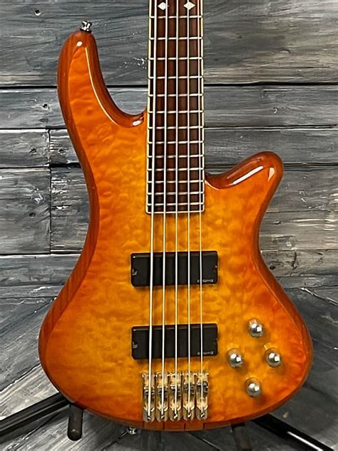 Used Schecter Elite 5 Diamond Series 5 String Electric Bass Reverb