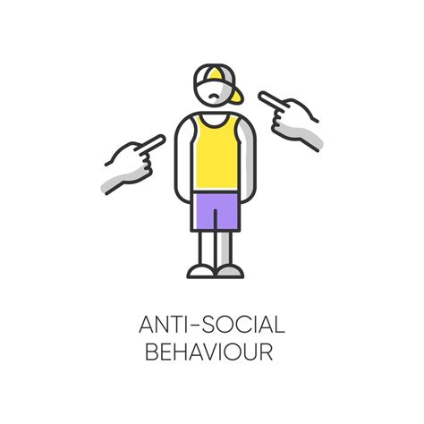 Anti Social Behaviour Color Icon Harassment And Bullying Teenager