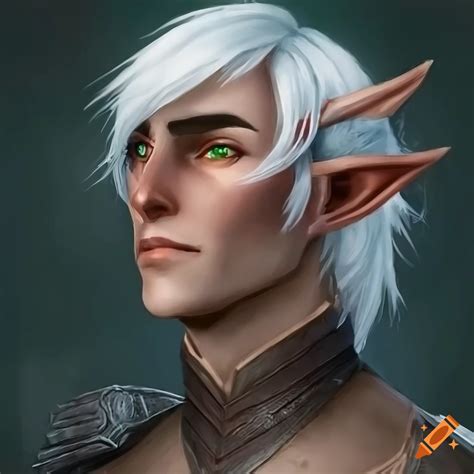 Portrait Of Fenris With Green Eyes From Dragon Age 2 On Craiyon