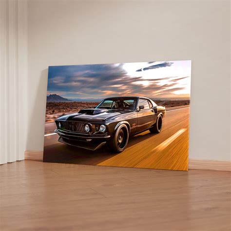 Quadro Decorativo 1 Tela Carro Ford Mustang