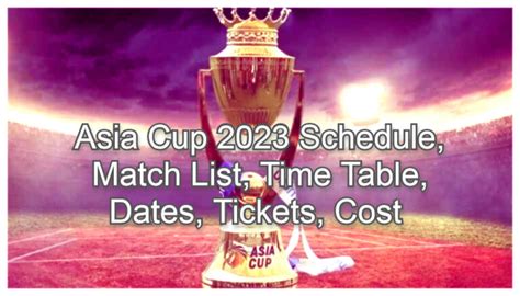 Asia Cup 2023 Tickets Booking Online Process