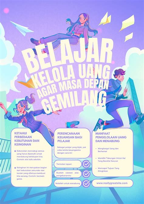 Poster Infografis Literasi Finansial Ilustratif Template Canva En