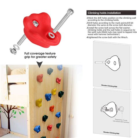 10pcsset Rock Wall Climbing Holds For Kidsindoor Grandado