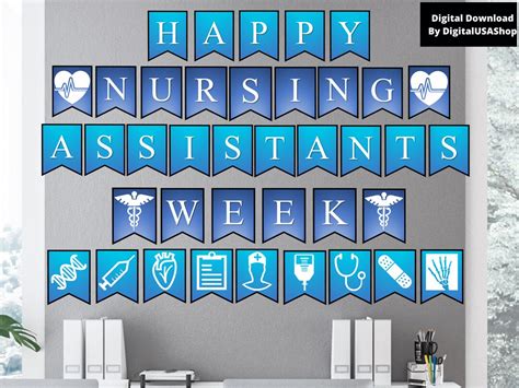 Happy Nursing Assistants Week Printable Wall Banner Nurses Week T