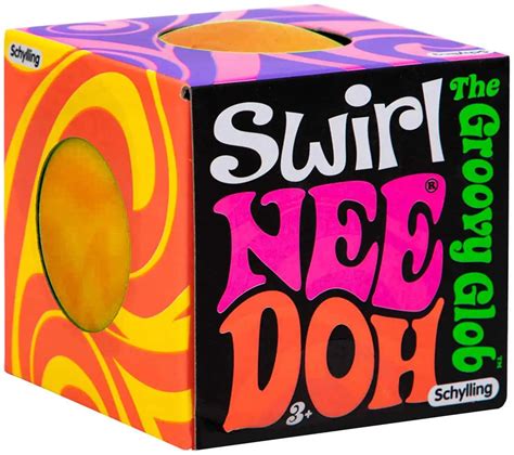 needoh  groovy glob swirl orange  small stress ball schylling