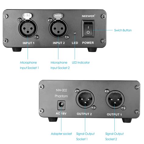 Neewer 2 Channel 48v Phantom Power Supply With Power Adapter Ebay