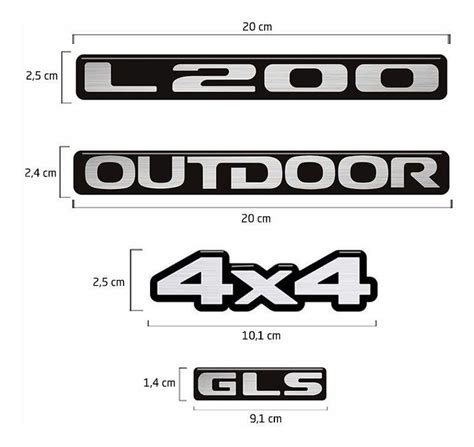 Kit Emblemas Mitsubishi L Outdoor X Gls Resinado Sportinox