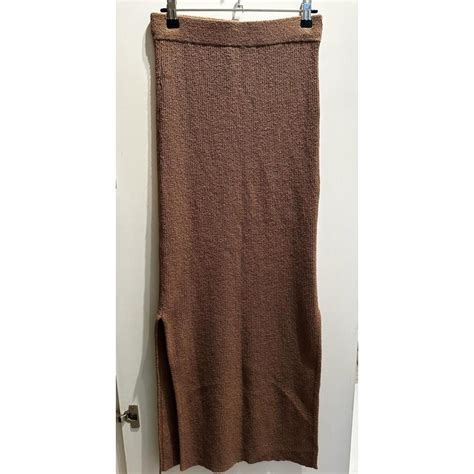 Nude Lucy Knitted Brown Maxi Skirt Only Worn Twice Depop