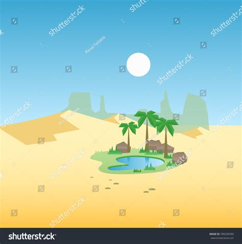 Desert Oasis Cartoon