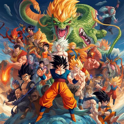 Todos Los Personajes De Dragon Ball Foto Premium