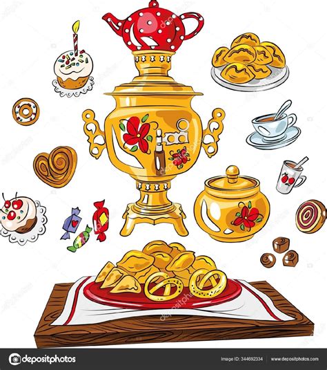 Самовар Картинка Рисунок (52 Фото)