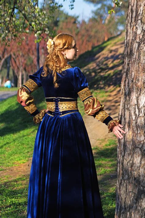 Blue Velvet Renaissance Dress 16th Century Dress Italian Renaissance
