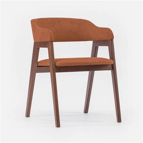 Стул Челси кирпичная ткань массив бука (орех) | DeepHouse