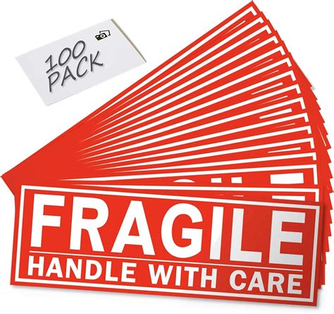 Amazon.com : Fragile Stickers, Large Size 8 x2.7 in, Handle with Care ...