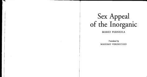 Perniola Mario The Sex Appeal Of The Inorganic Pdf DocDroid