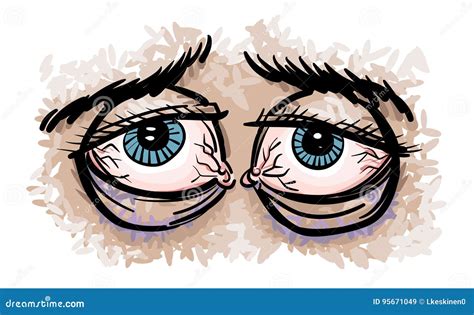 Cartoon Image Of Tired Eyes | CartoonDealer.com #95671049