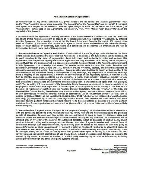 personal investment agreement templates