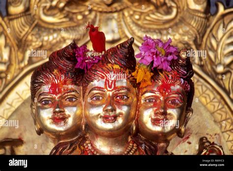 Idol Of Shree Dattatrey Three Headed God Datta Temple Nashik