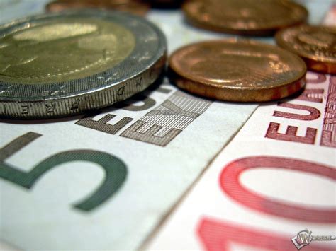 Скачать обои Бумажные и металлические евро (Банкноты, Купюры, Деньги ...