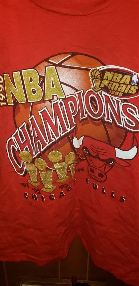 1996 Vintage Chicago Bulls NBA Championship T Shirt XL Gem