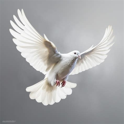 Premium Ai Image Flying White Pigeon