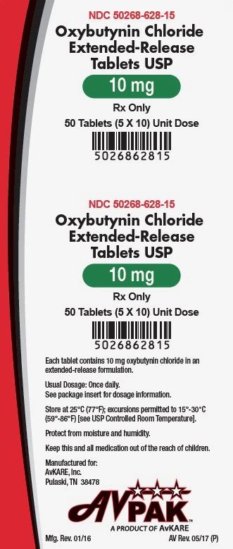 oxybutynin chloride extended release tablets usp rx