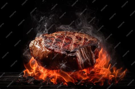Premium Photo | Steak on fire