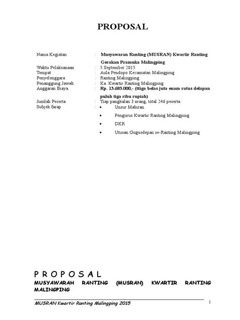 Proposal Lpj Pramuka Pdf