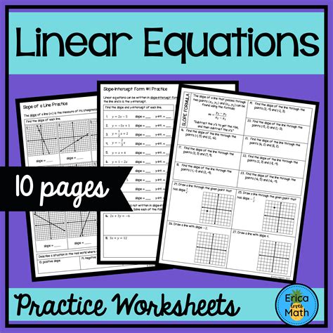graphing line equations worksheet 7
