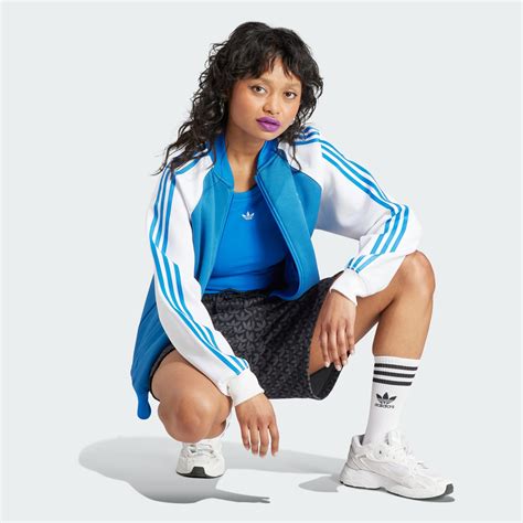 adidas Veste de survêtement Adicolor Classics Oversized SST Bleu