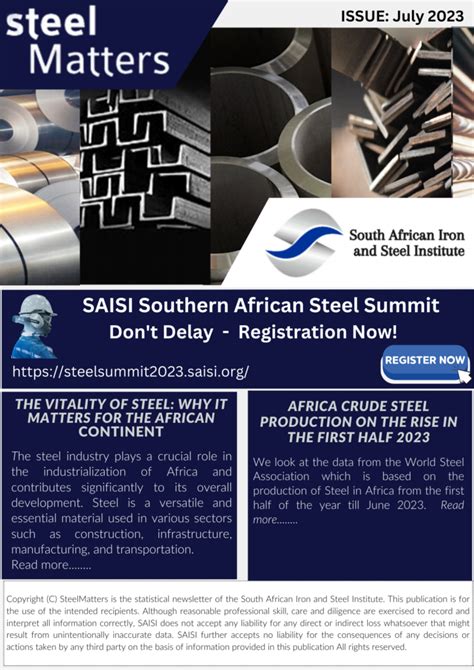 Steel Matters July 2023 South African Iron And Steel Institute