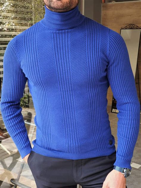 Elko Sax Slim Fit Striped Turtleneck Wool Sweater Bojoni